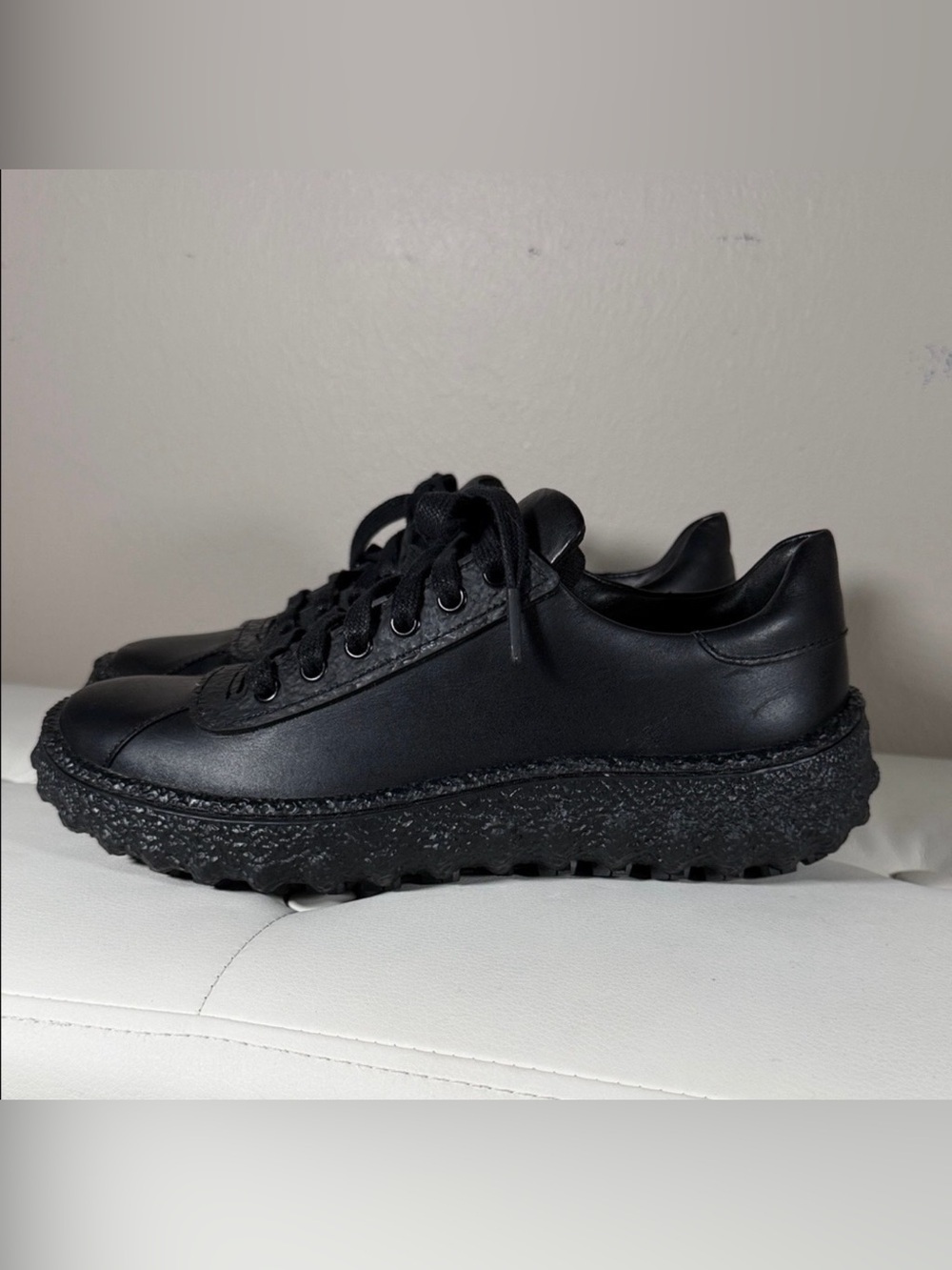 Camper Women's Black Leather Chunky Platform Sneakers